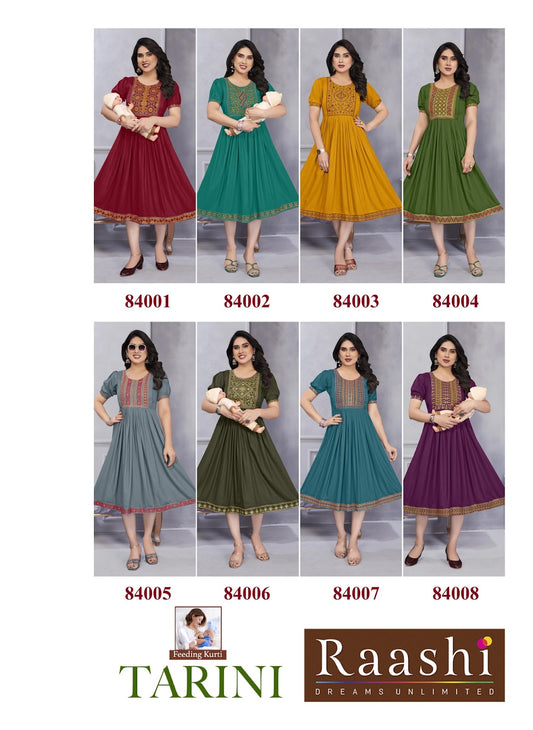 Tarini Raashi Rayon Feeding Kurtis Exporter Gujarat