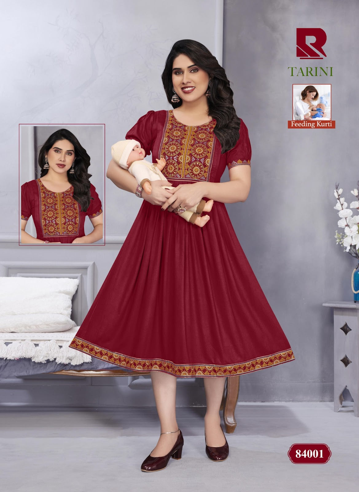 Tarini Raashi Rayon Feeding Kurtis Exporter Gujarat
