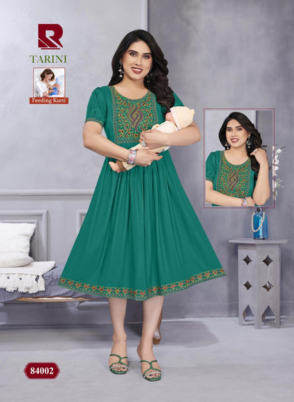 Tarini Raashi Rayon Feeding Kurtis Exporter Gujarat