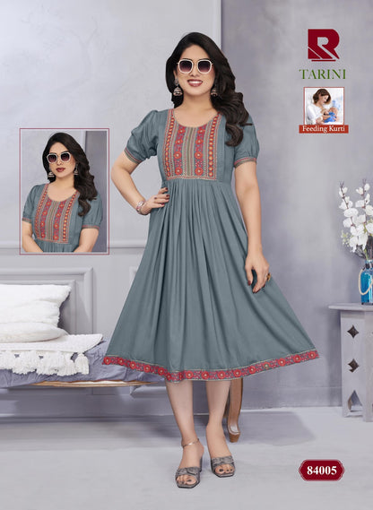 Tarini Raashi Rayon Feeding Kurtis Exporter Gujarat