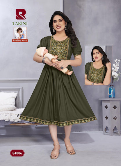 Tarini Raashi Rayon Feeding Kurtis Exporter Gujarat