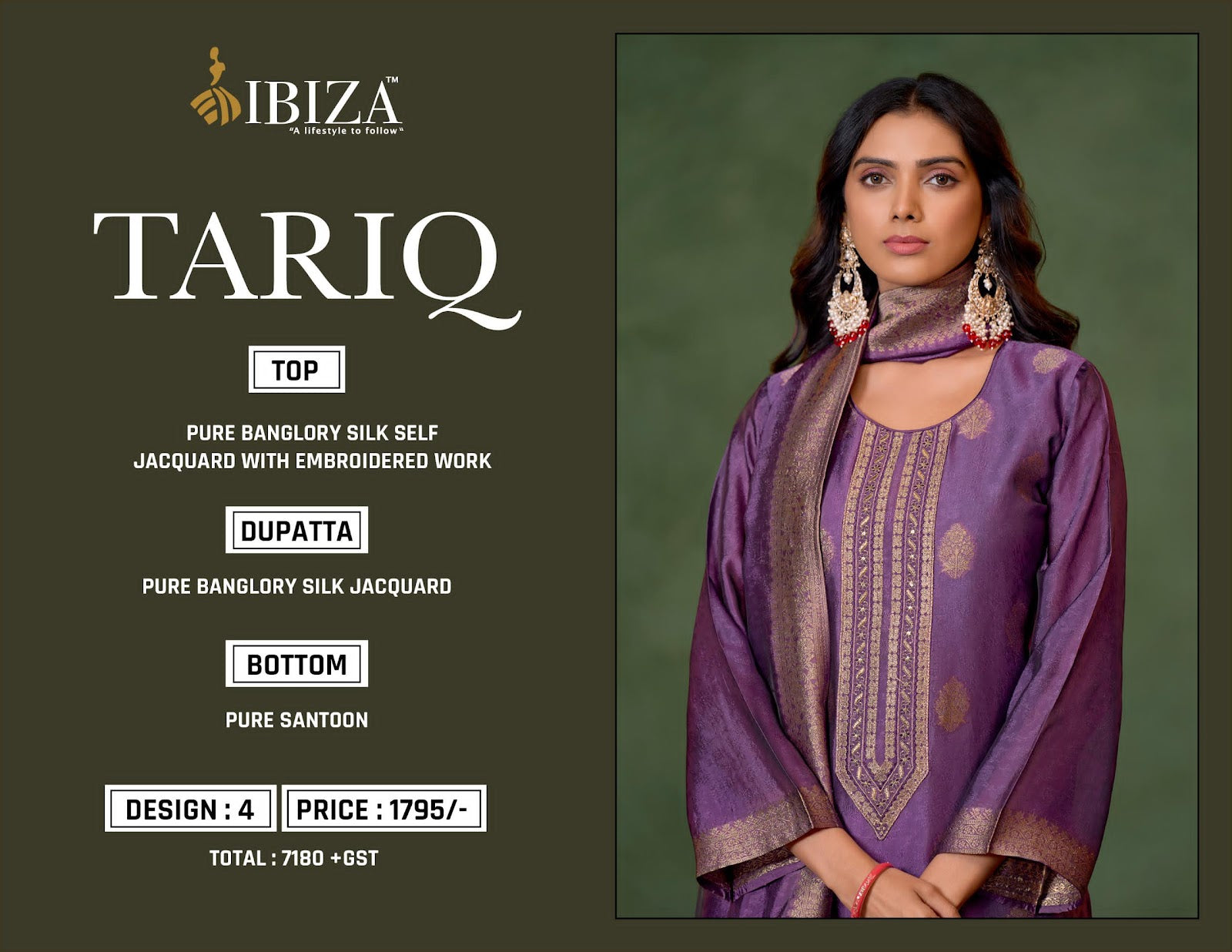 Tariq Ibiza Banglori Silk Pant Style Suits Wholesale Price