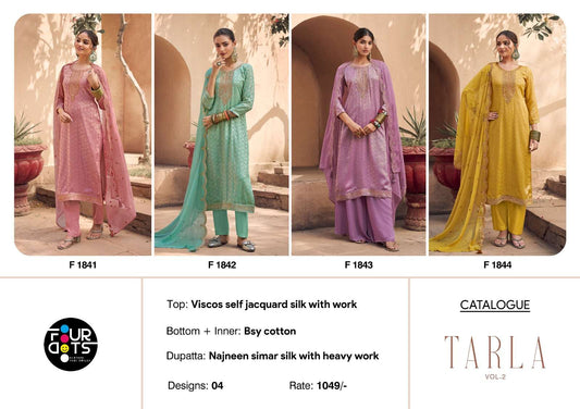 Tarla Vol 2 Four Dots Viscose Pant Style Suits Wholesaler Ahmedabad