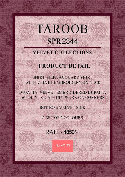 Taroob Naariti Velvet Suits Supplier Ahmedabad