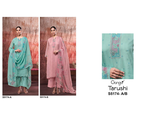 Tarushi S5174 Ganga Bemberg Silk Plazzo Style Suits Wholesaler Gujarat