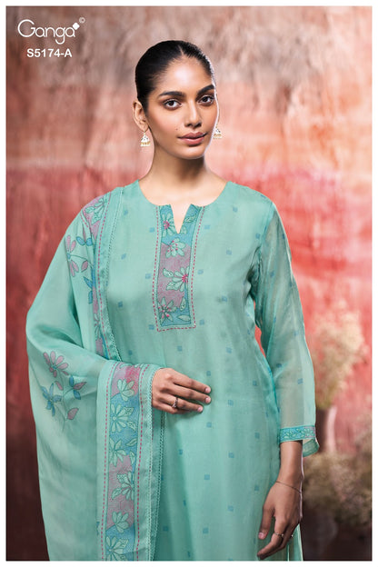 Tarushi S5174 Ganga Bemberg Silk Plazzo Style Suits Wholesaler Gujarat