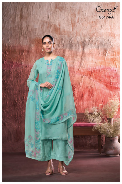 Tarushi S5174 Ganga Bemberg Silk Plazzo Style Suits Wholesaler Gujarat