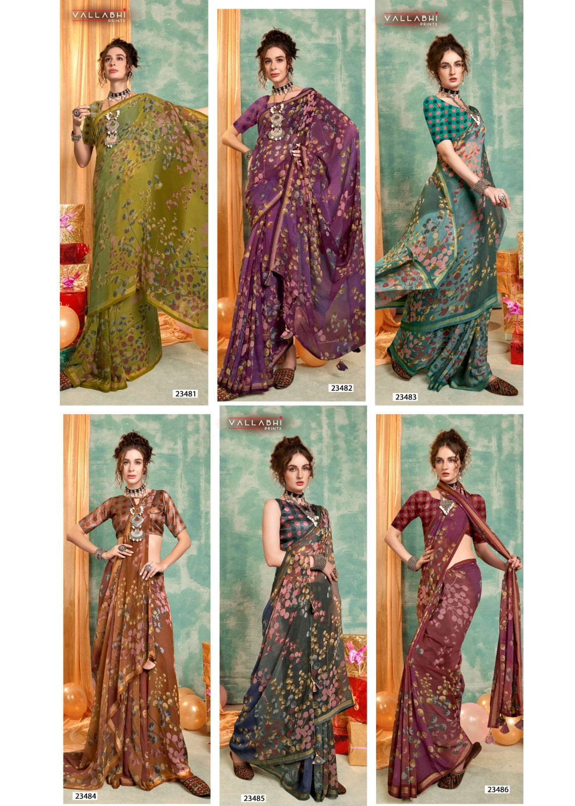 Tarushi Vol 2 Vallabhi Prints Georgette Sarees Supplier India