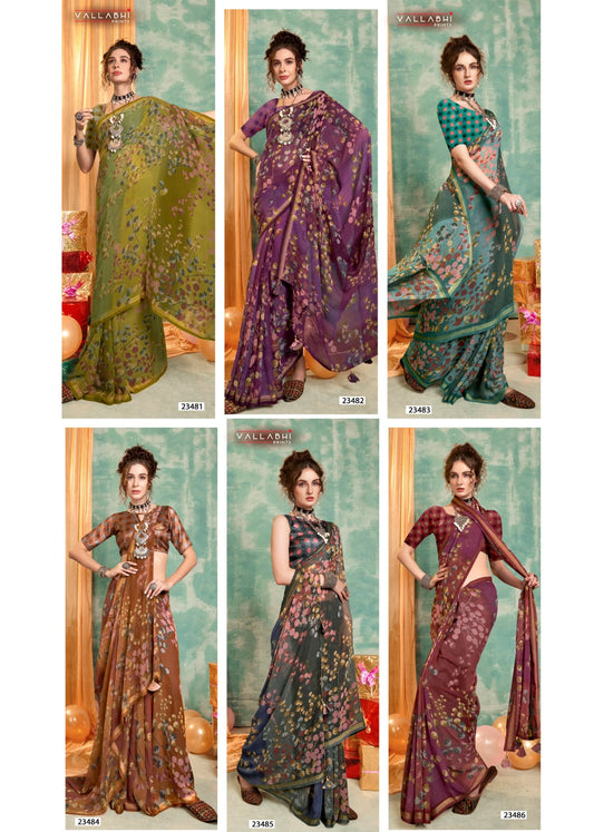 Tarushi Vol 2 Vallabhi Prints Georgette Sarees Supplier India