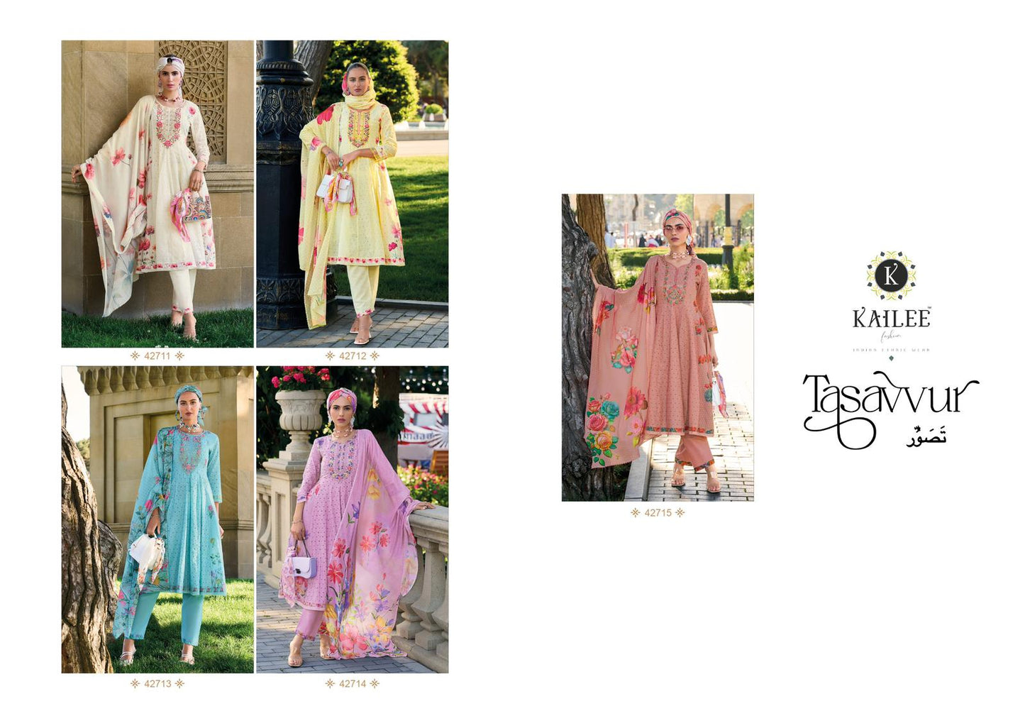 Tasavvur Kailee Fashion Pure Cotton Readymade Anarkali Suits Exporter Gujarat