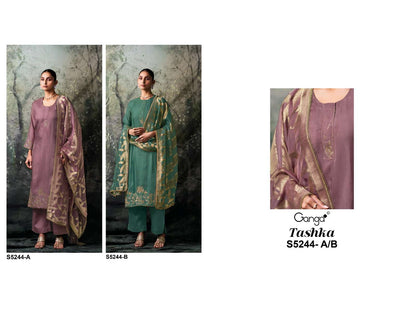 Tashka S5244 Ganga Habutai Silk Plazzo Style Suits Manufacturer Gujarat