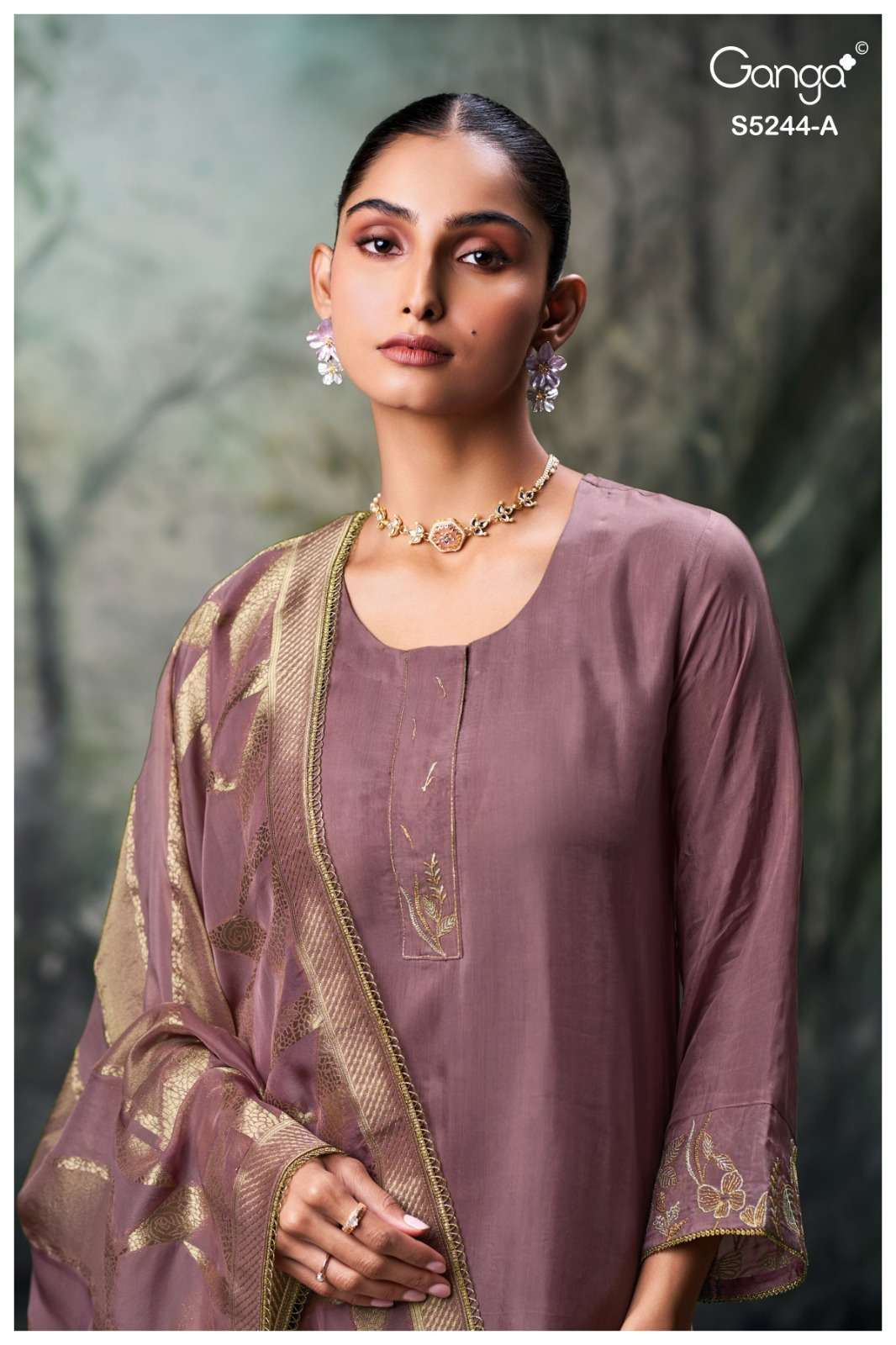 Tashka S5244 Ganga Habutai Silk Plazzo Style Suits Manufacturer Gujarat