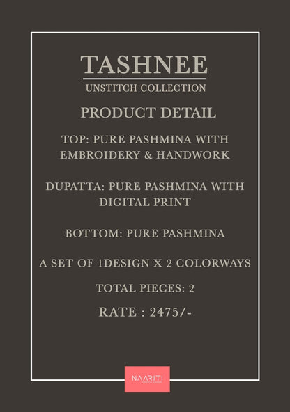 Tashnee Naariti Pashmina Suits Wholesaler Ahmedabad