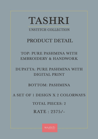 Tashri Naariti Pashmina Suits Wholesaler India