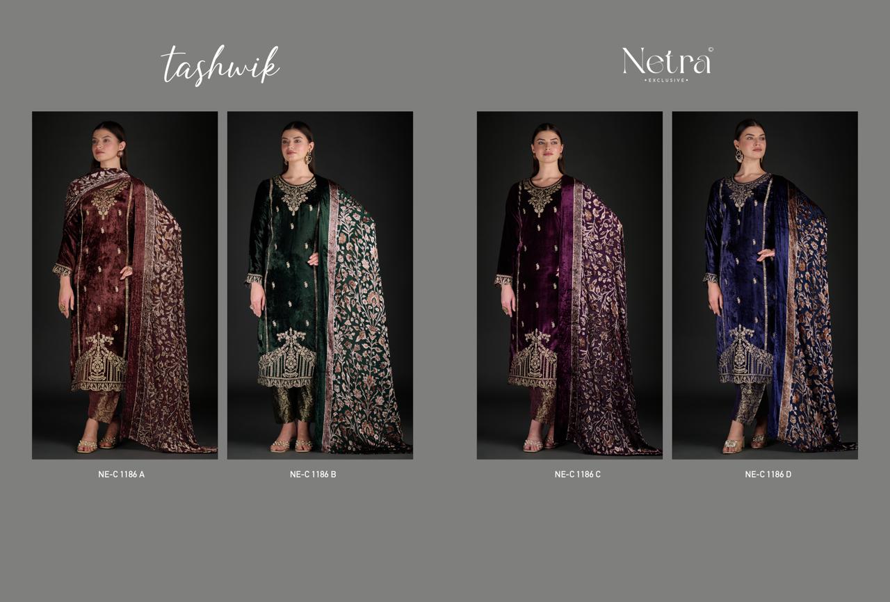 Tashwik Netra Velvet Suits Wholesale