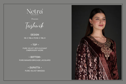 Tashwik Netra Velvet Suits Wholesale
