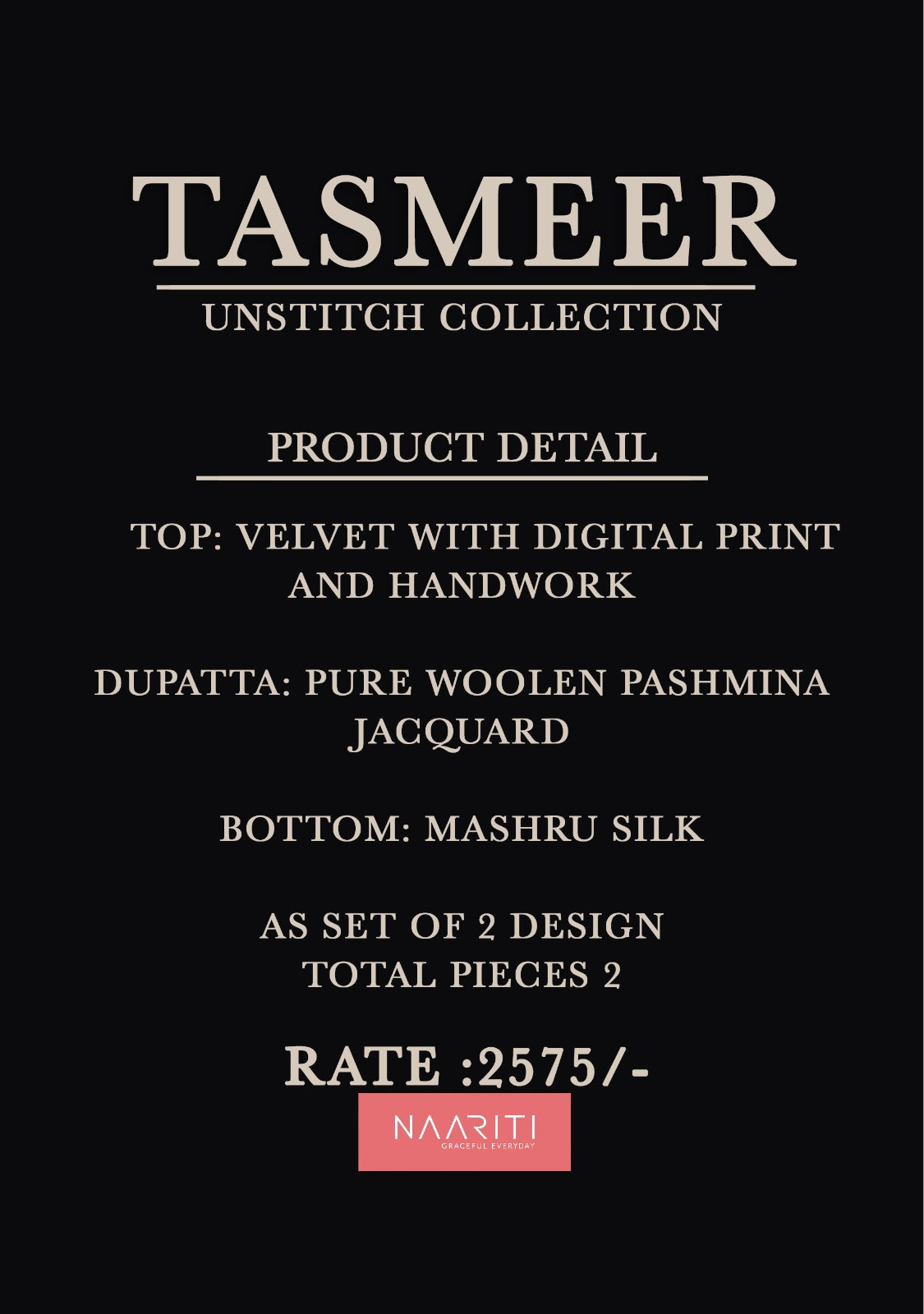 Tasmeer Naariti Velvet Suits Exporter Gujarat