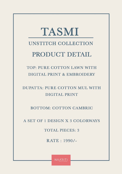 Tasmi Naariti Cotton Lawn Pant Style Suits Supplier Gujarat