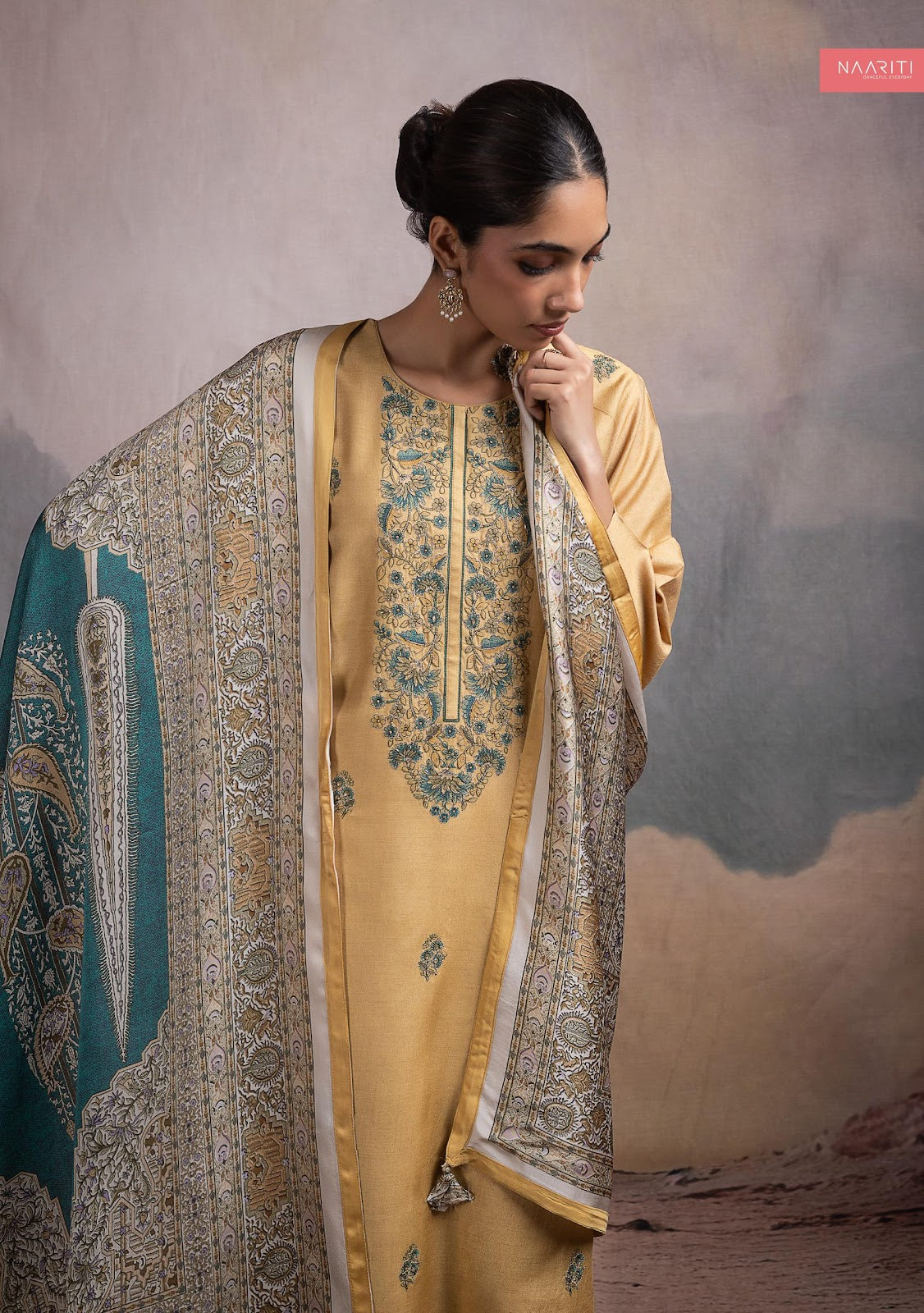Tasrah Naariti Tussar Silk Pant Style Suits Supplier India