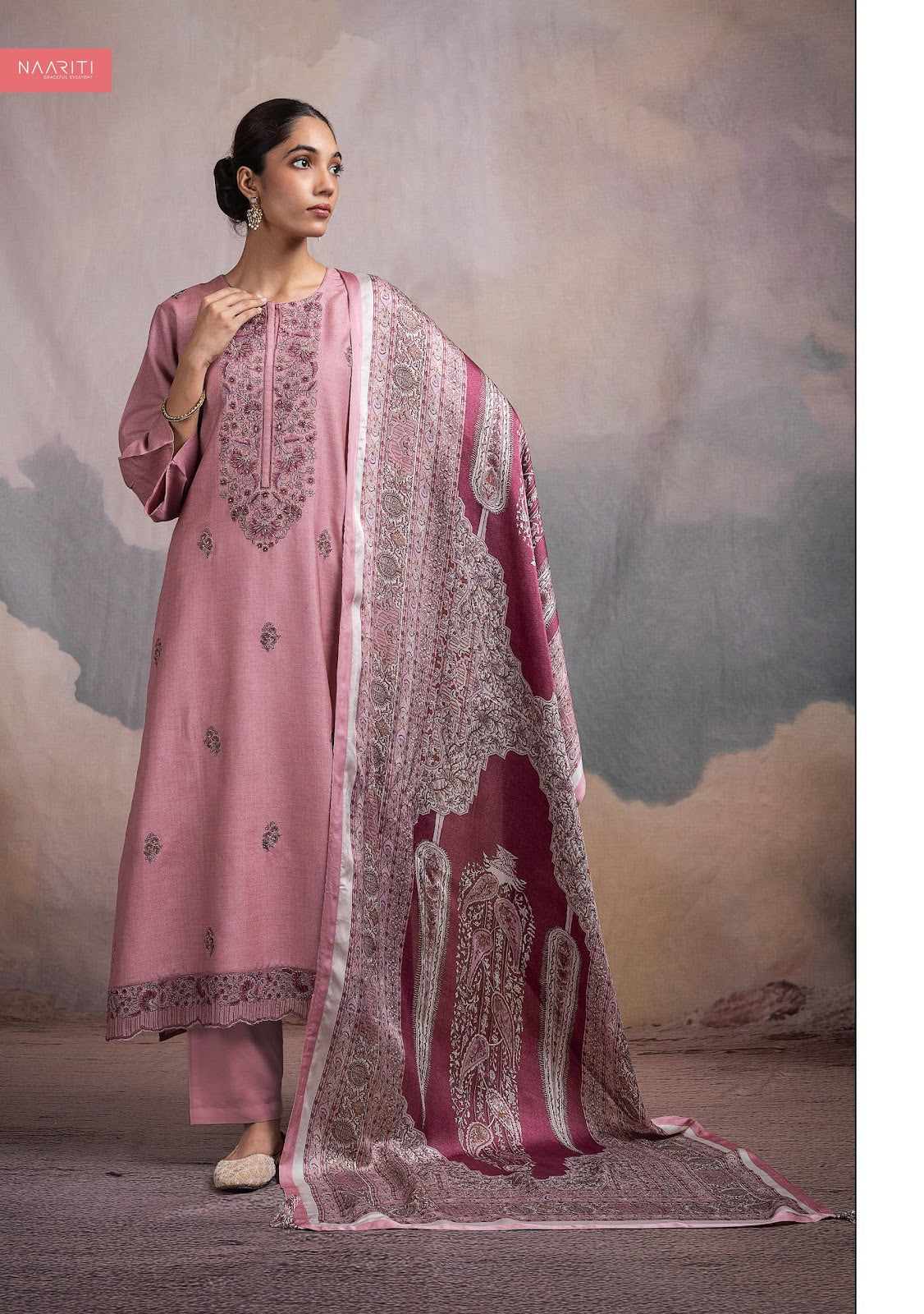 Tasrah Naariti Tussar Silk Pant Style Suits Supplier India