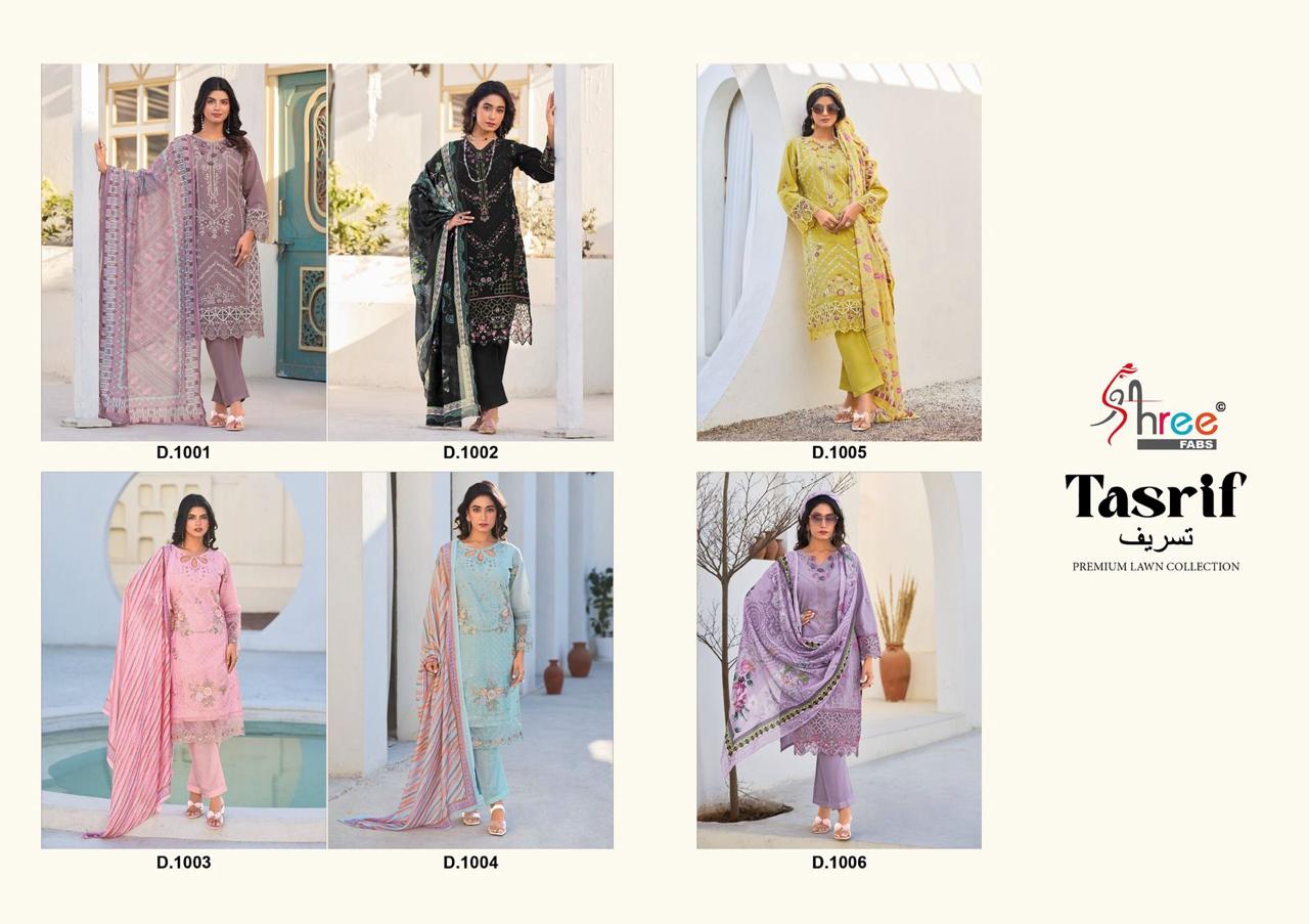 Tasrif Premium Lawn Collection Shree Fabs Cotton Pakistani Salwar Suits Wholesaler Ahmedabad