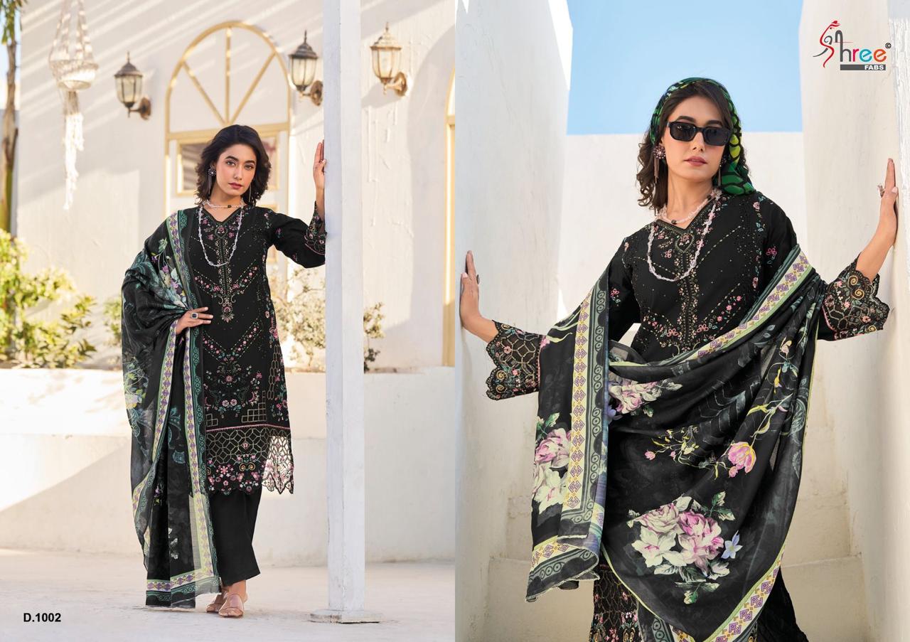 Tasrif Premium Lawn Collection Shree Fabs Cotton Pakistani Salwar Suits Wholesaler Ahmedabad