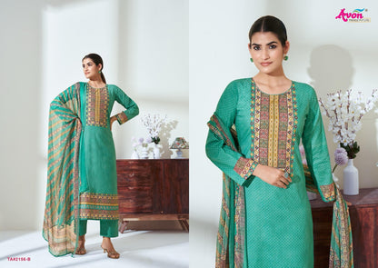 Tasveer Avon Trendz Pure Cotton Pant Style Suits Wholesaler India