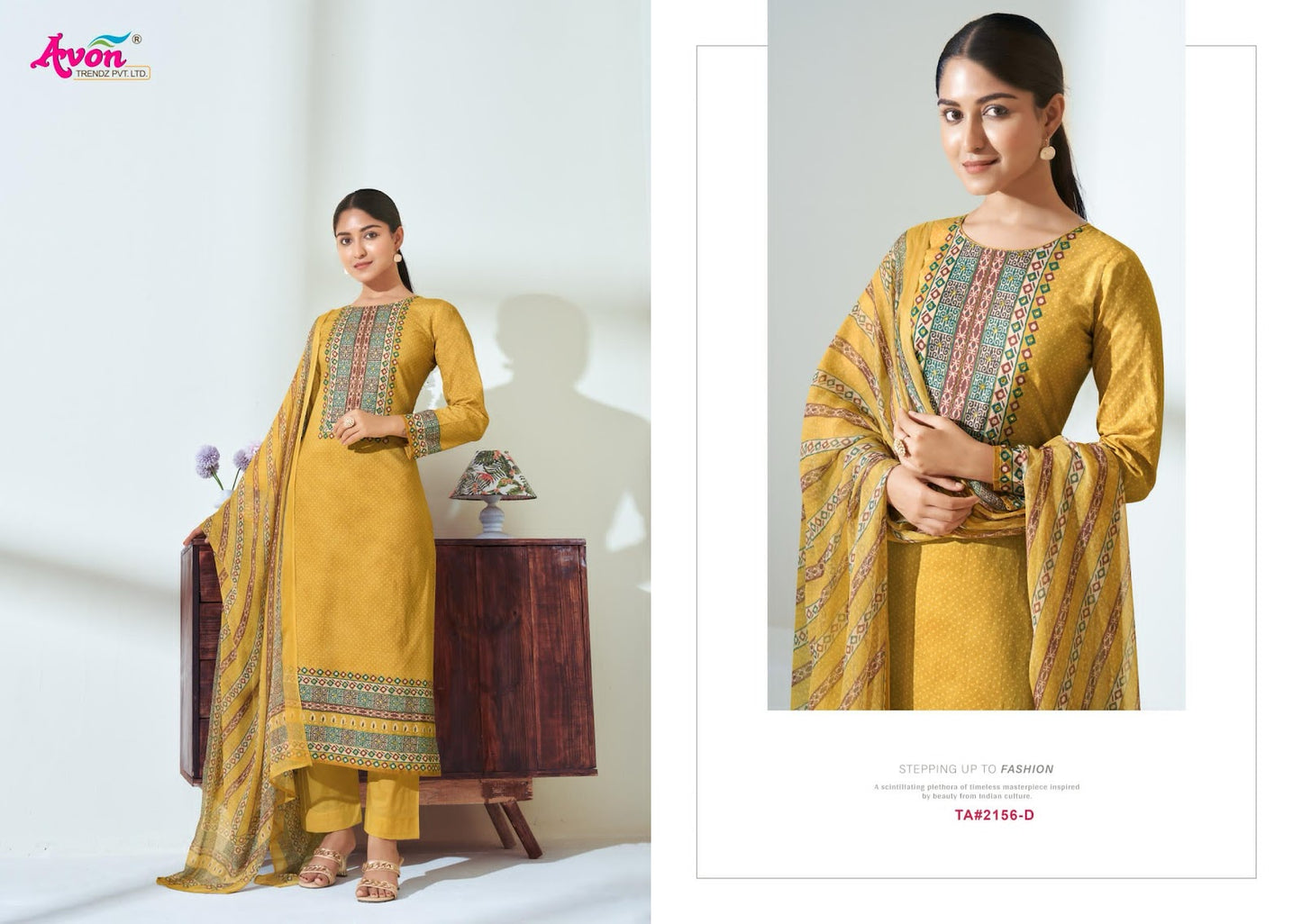 Tasveer Avon Trendz Pure Cotton Pant Style Suits Wholesaler India