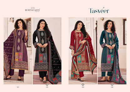 Tasveer Mumtaz Arts Pure Viscose Muslin Karachi Salwar Suits Exporter India