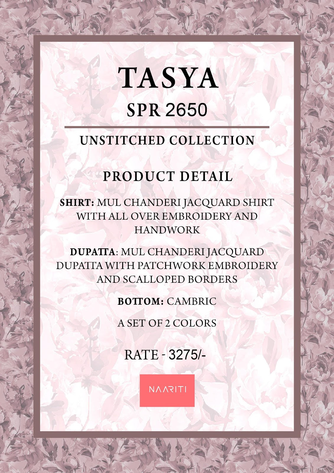 Tasya Naariti Mul Chanderi Salwar Suits Wholesaler Gujarat