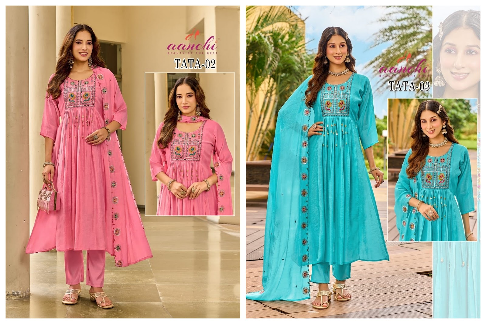 Tata 02-03 Aanchi Mul Chanderi Readymade Suits Supplier Gujarat