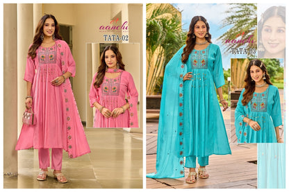 Tata 02-03 Aanchi Mul Chanderi Readymade Suits Supplier Gujarat