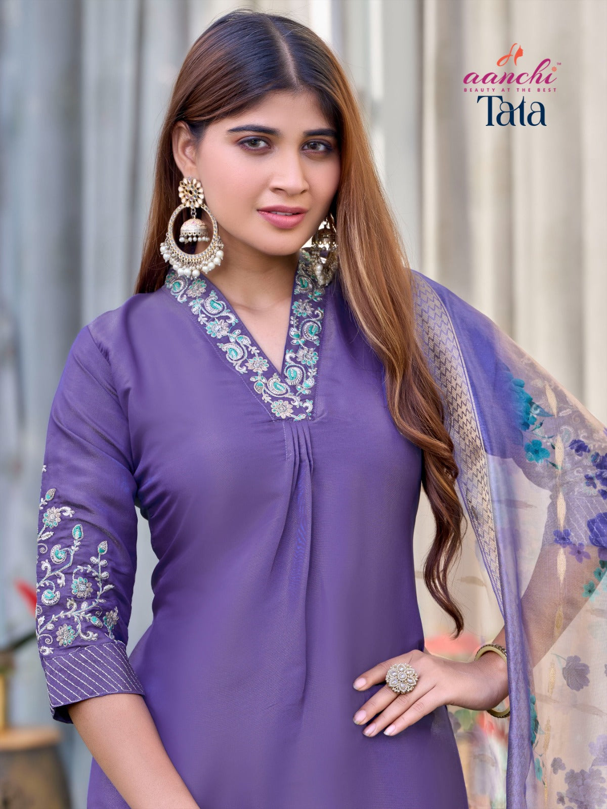 Tata Aanchi Shimmer Readymade Pant Style Suits Supplier India