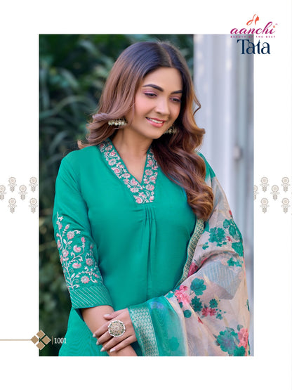 Tata Aanchi Shimmer Readymade Pant Style Suits Supplier India