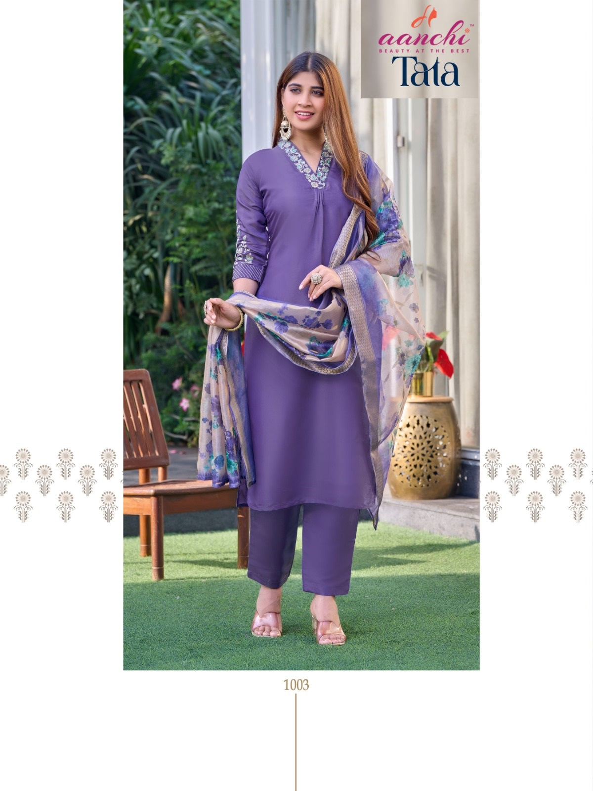Tata Aanchi Shimmer Readymade Pant Style Suits Supplier India