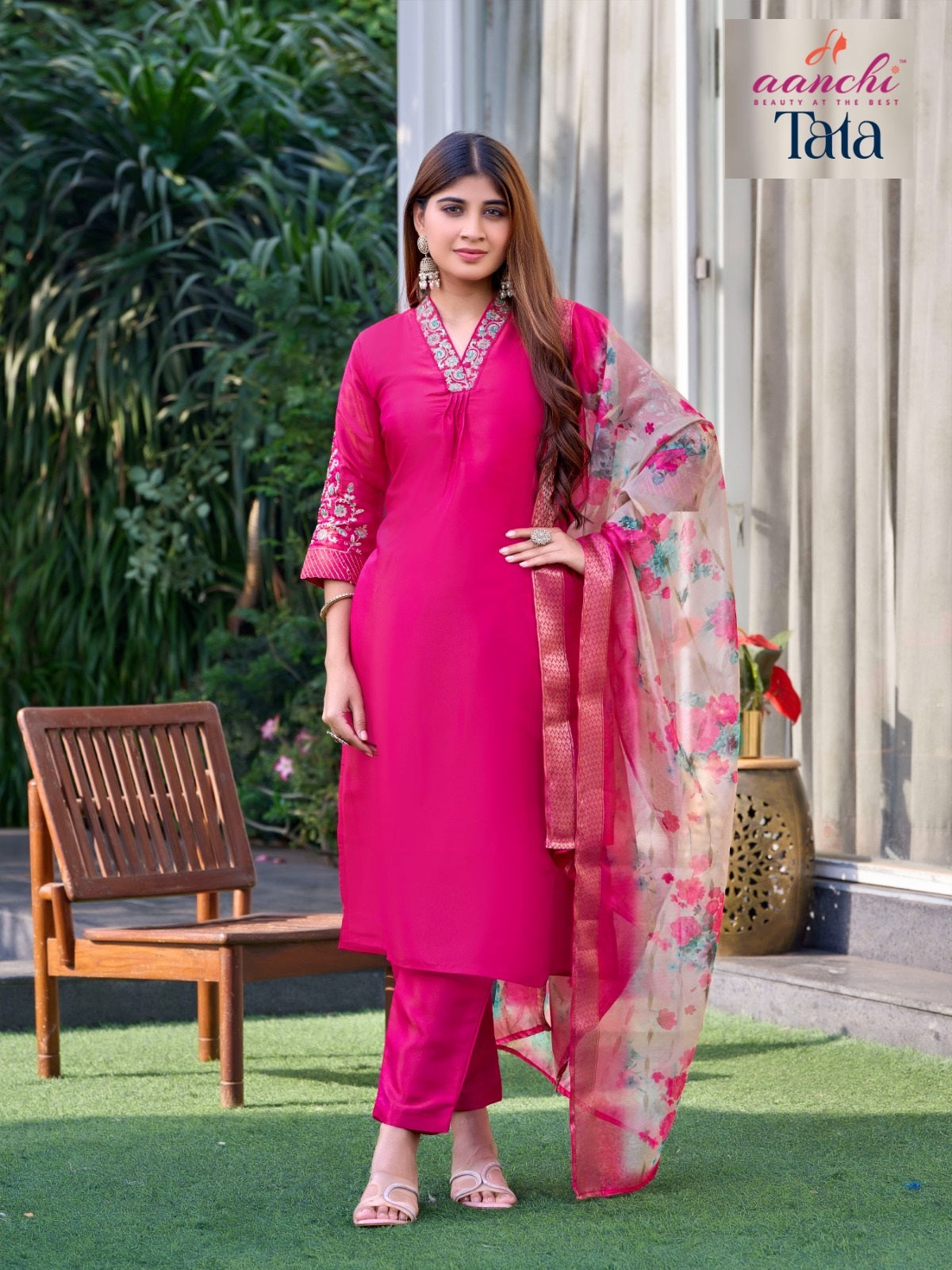 Tata Aanchi Shimmer Readymade Pant Style Suits Supplier India