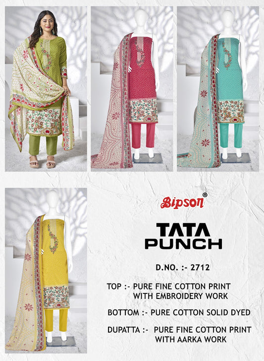 Tata Punch 2712 Bipson Prints Cotton Pant Style Suits Exporter India