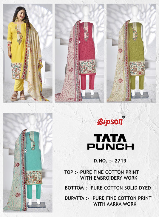 Tata Punch 2713 Bipson Prints Cotton Pant Style Suits Supplier India