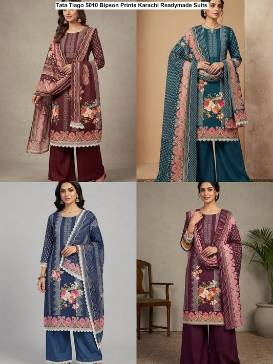Tata Tiago 5010 Bipson Prints Cotton Karachi Readymade Suits Exporter Ahmedabad