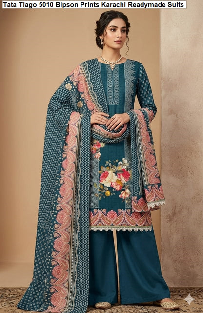 Tata Tiago 5010 Bipson Prints Cotton Karachi Readymade Suits Exporter Ahmedabad