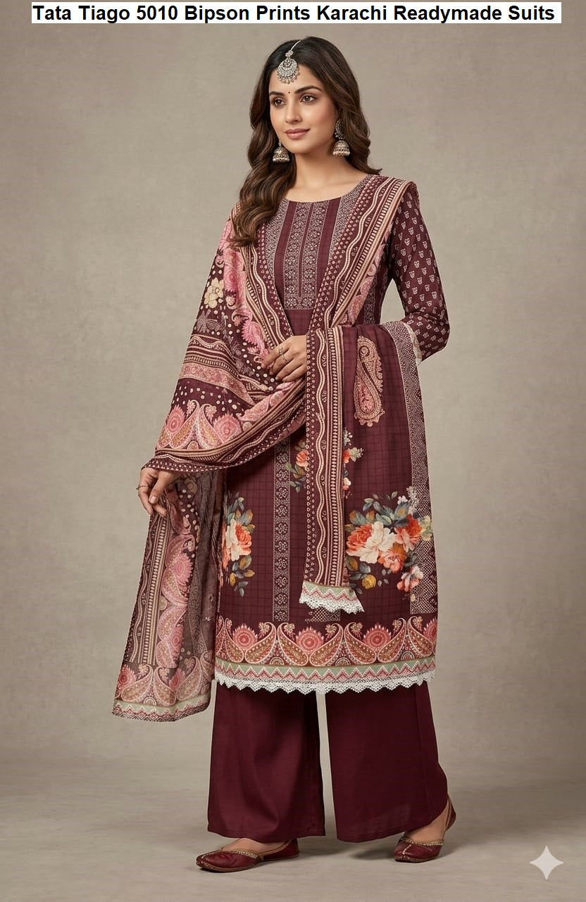 Tata Tiago 5010 Bipson Prints Cotton Karachi Readymade Suits Exporter Ahmedabad