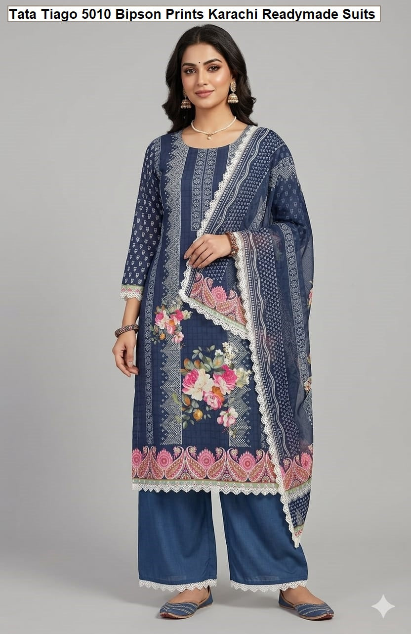 Tata Tiago 5010 Bipson Prints Cotton Karachi Readymade Suits Exporter Ahmedabad