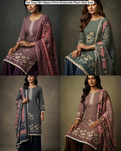 Tata Tiago 5011 Bipson Prints Cotton Readymade Plazzo Style Suits Supplier Ahmedabad