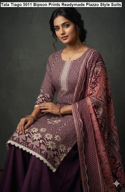 Tata Tiago 5011 Bipson Prints Cotton Readymade Plazzo Style Suits Supplier Ahmedabad