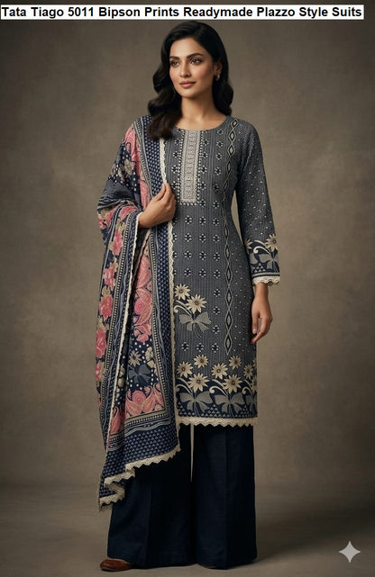 Tata Tiago 5011 Bipson Prints Cotton Readymade Plazzo Style Suits Supplier Ahmedabad