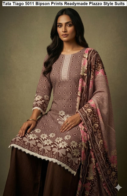 Tata Tiago 5011 Bipson Prints Cotton Readymade Plazzo Style Suits Supplier Ahmedabad