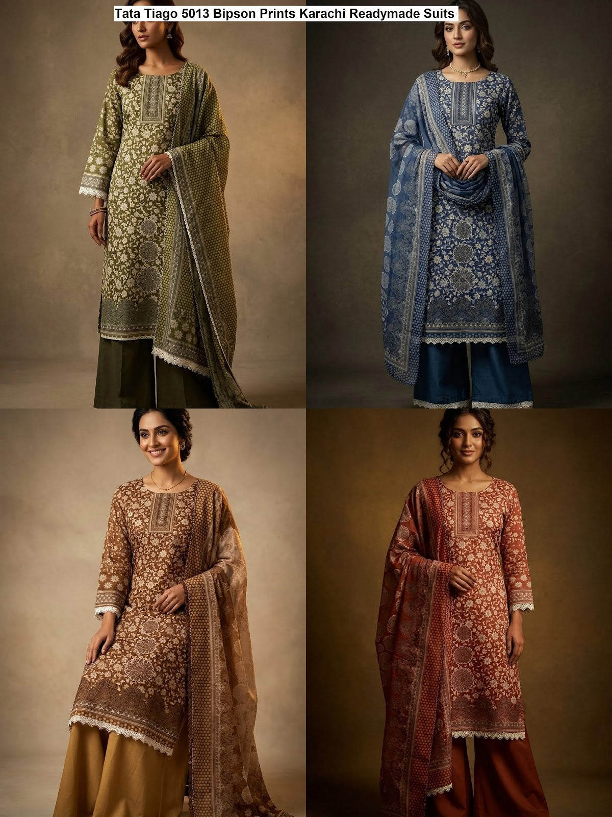 Tata Tiago 5013 Bipson Prints Cotton Karachi Readymade Suits Wholesale Rate