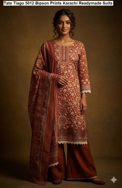 Tata Tiago 5013 Bipson Prints Cotton Karachi Readymade Suits Wholesale Rate