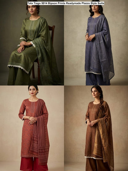 Tata Tiago 5014 Bipson Prints Cotton Readymade Plazzo Style Suits Wholesaler