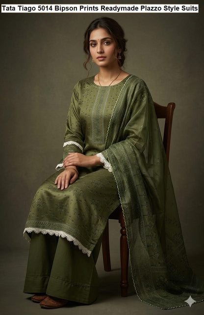 Tata Tiago 5014 Bipson Prints Cotton Readymade Plazzo Style Suits Wholesaler